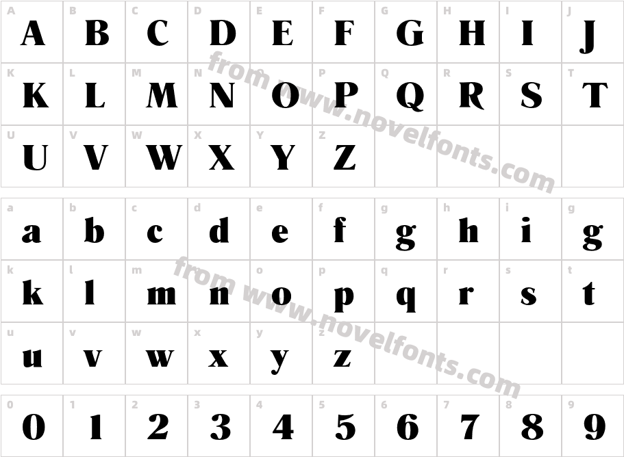 RomanaEF-UltraCharacter Map