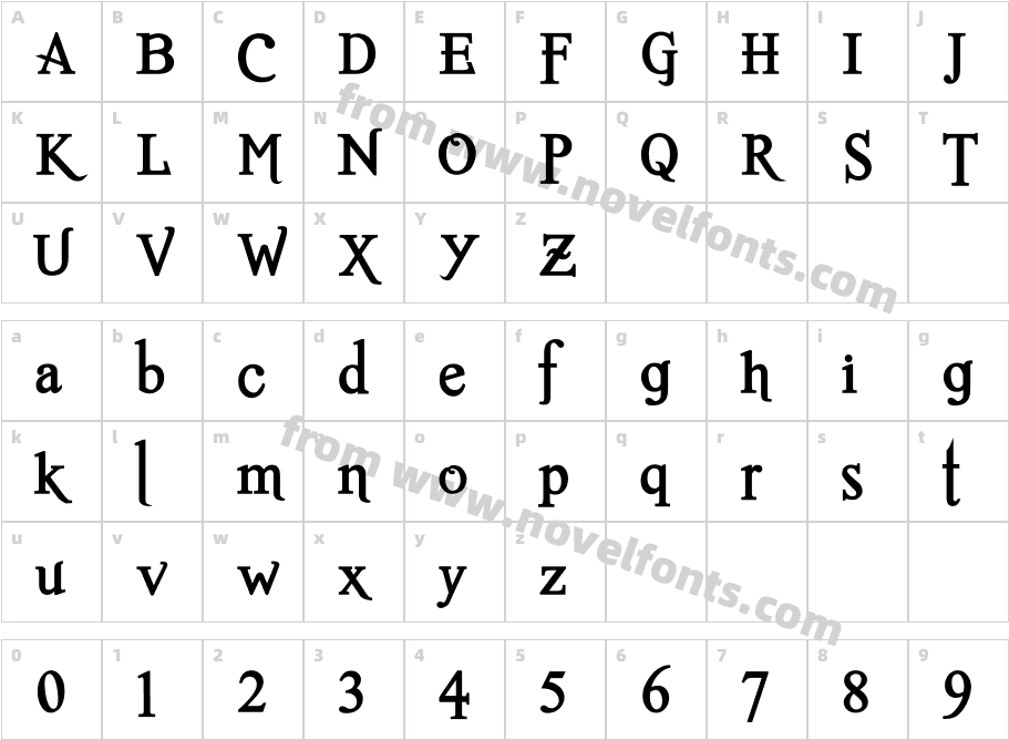 Romance Fatal Serif Std BoldCharacter Map