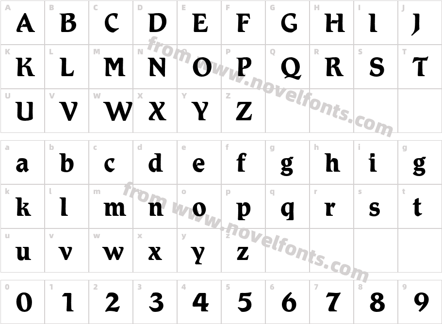 Romic-BoldCharacter Map