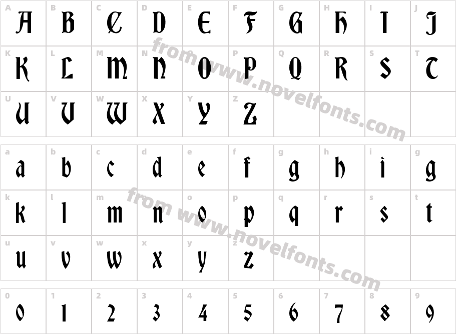 Romvel CyrCharacter Map