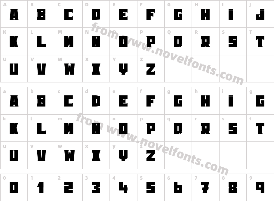 Rooster SerifCharacter Map