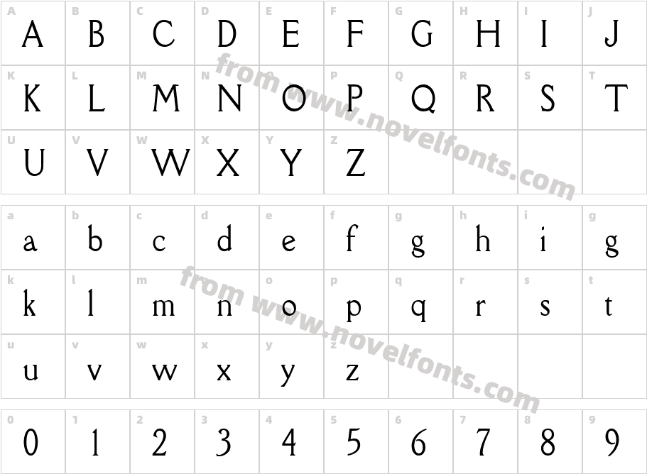 Rory Condensed NormalCharacter Map