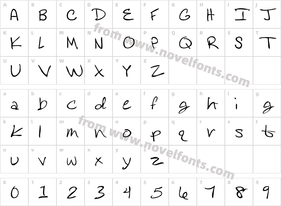 Rose DiFontCharacter Map