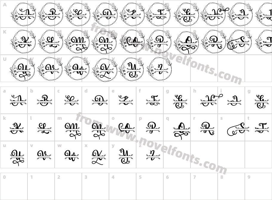 Rose MonogramCharacter Map