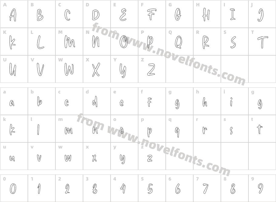 Rosebella-Outline FREE PERSONAL USECharacter Map