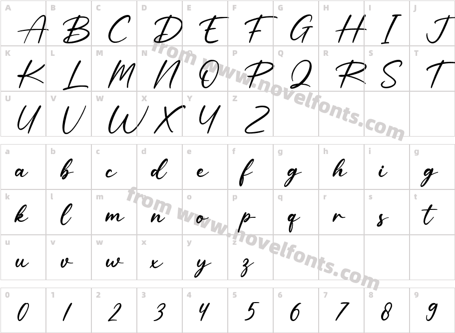 RoselaRegularCharacter Map