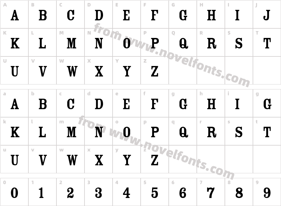 RosewoodStd-FillCharacter Map