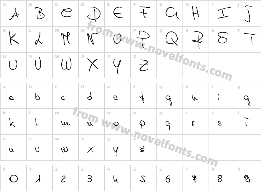 Rossana RegularCharacter Map