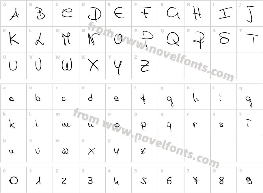 Rossana RegularCharacter Map