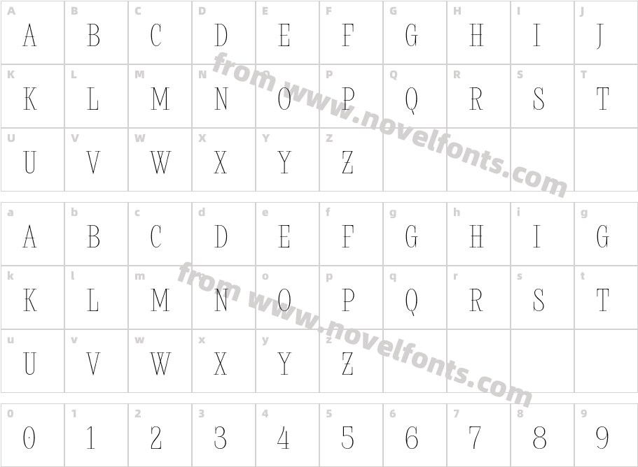 Rostef ThinCharacter Map