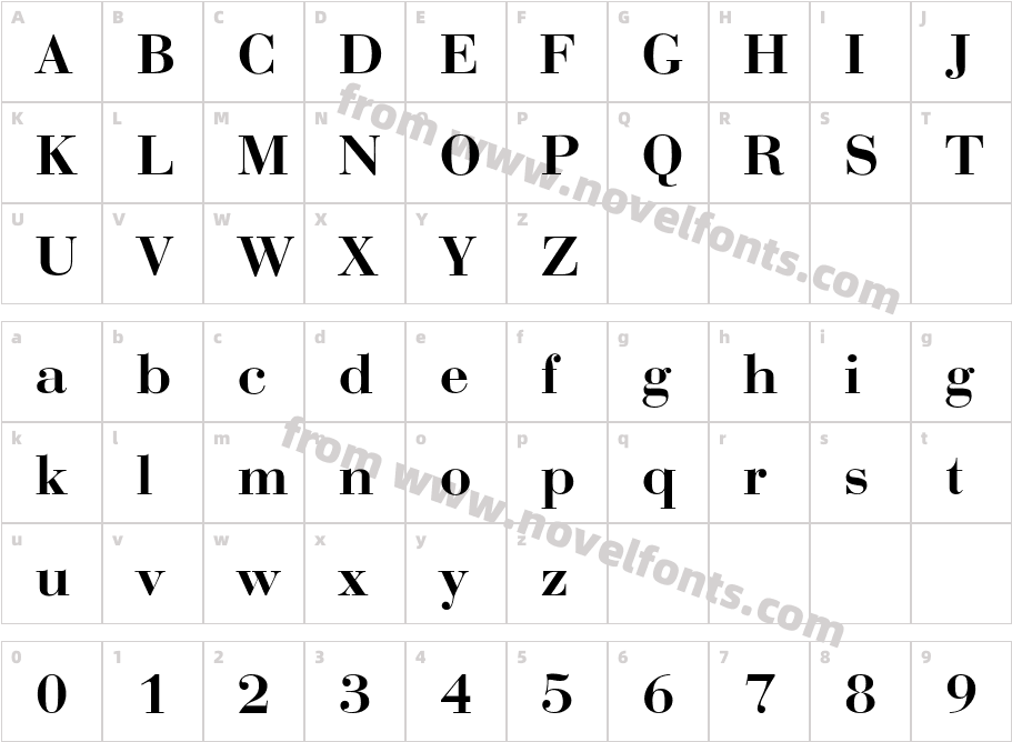 Rothni-BoldCharacter Map