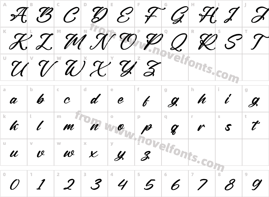 Rough Anthem ItalicCharacter Map