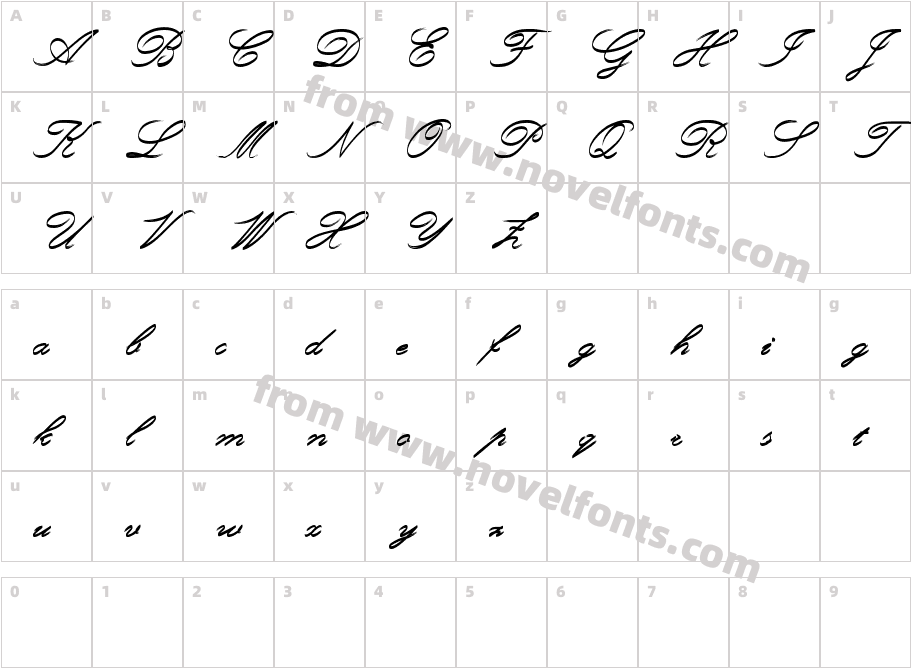 Rough Brush ScriptCharacter Map