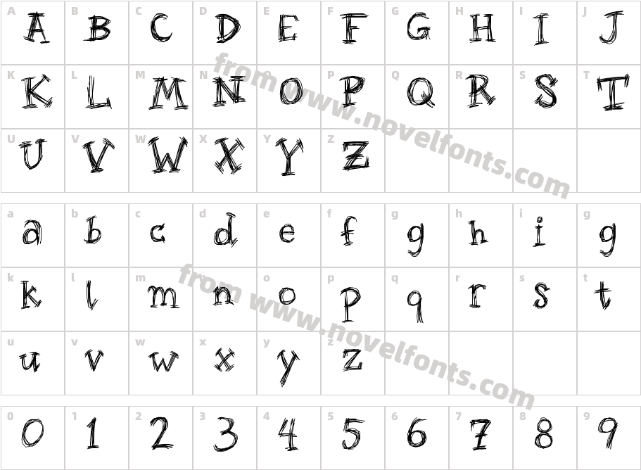 Roughage SerifCharacter Map