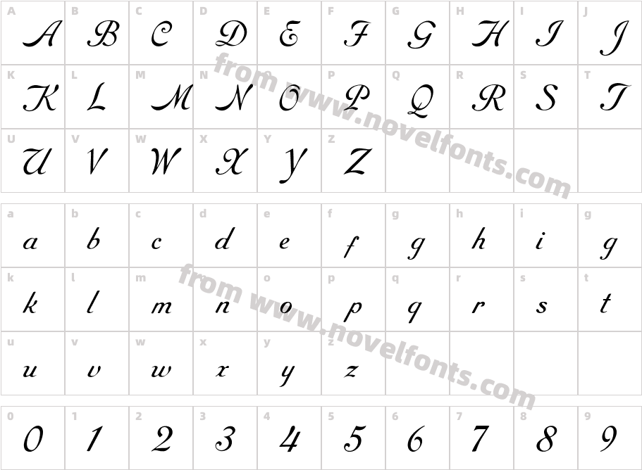 RoundHand FreeCharacter Map