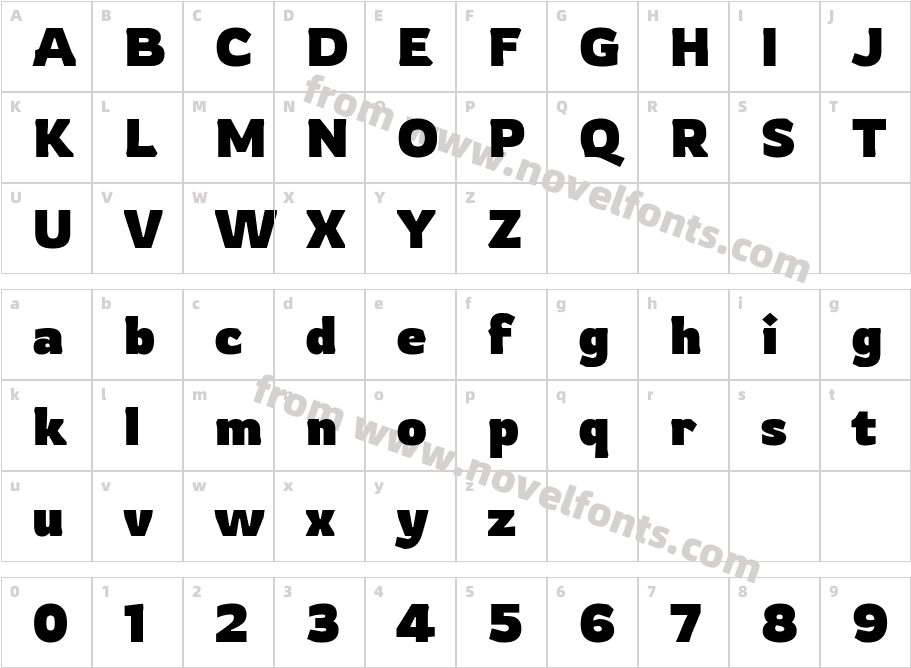 Rowdy BoldCharacter Map