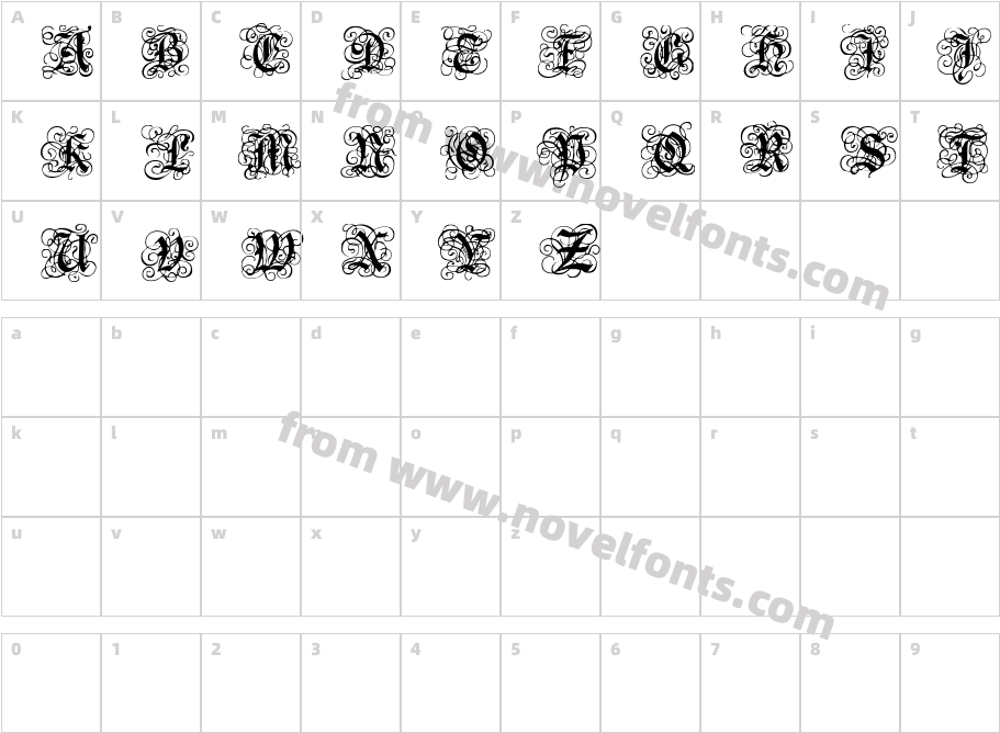 RoyalGothicCharacter Map