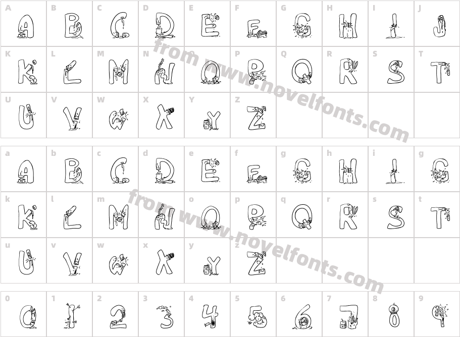 DeCAPitated MediumCharacter Map