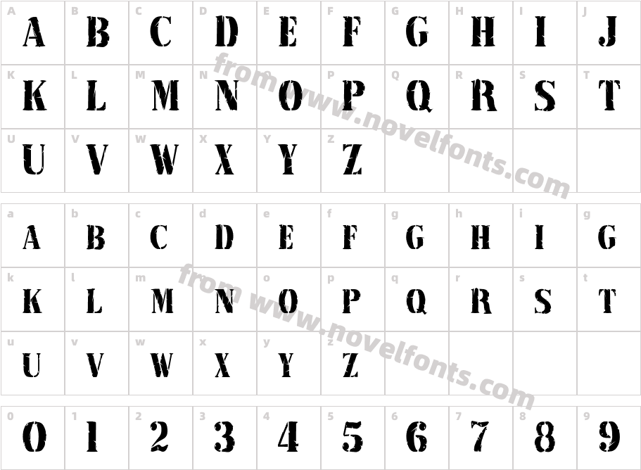 RubberStamp-Condensed NormalCharacter Map