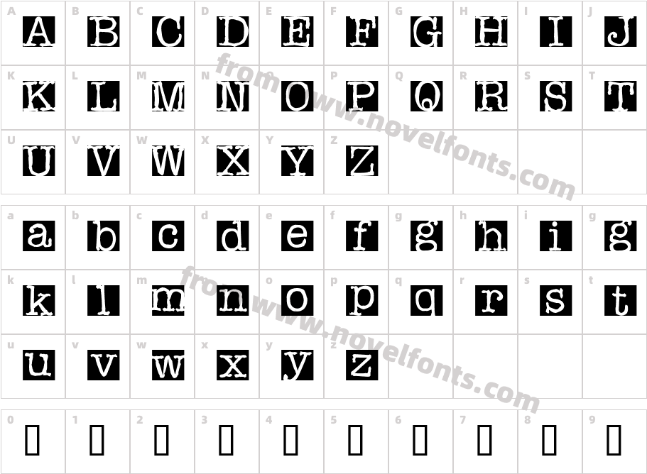 RubberstampCharacter Map