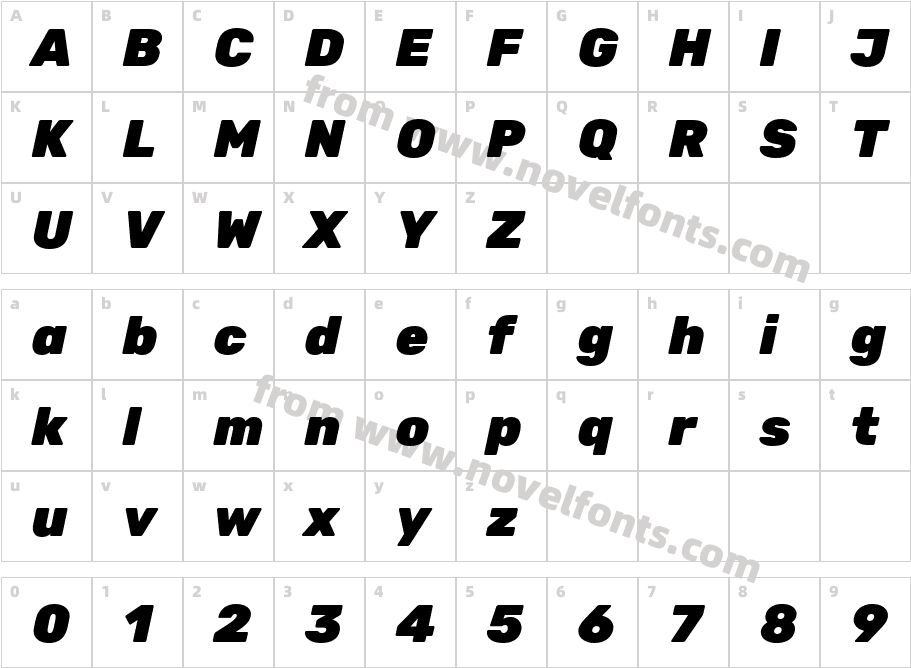 Rubik Black ItalicCharacter Map