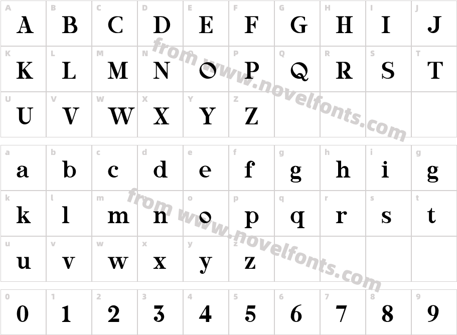 RubinoSerifICG-FillCharacter Map