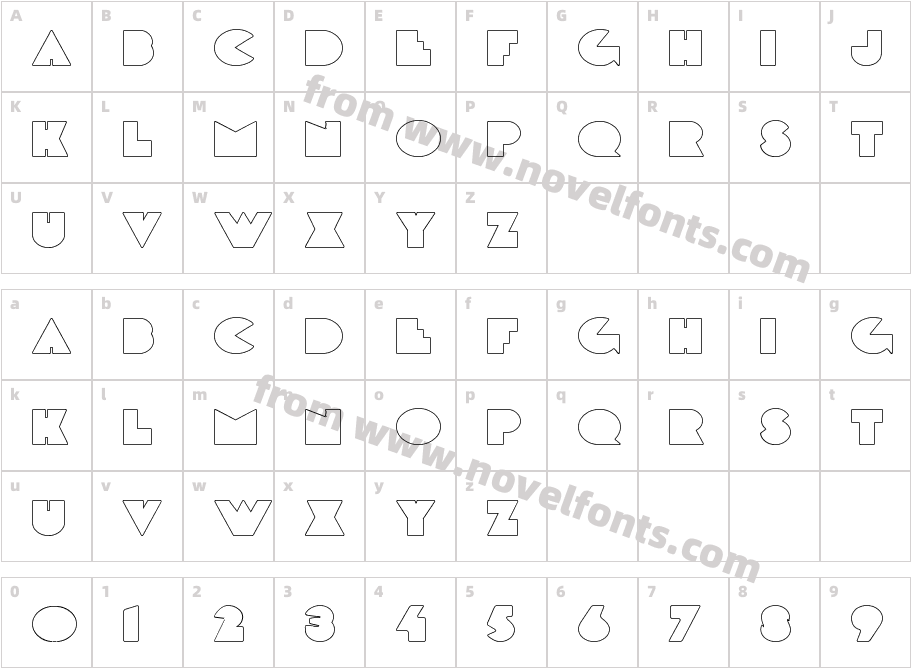 DeLarge OutlineCharacter Map