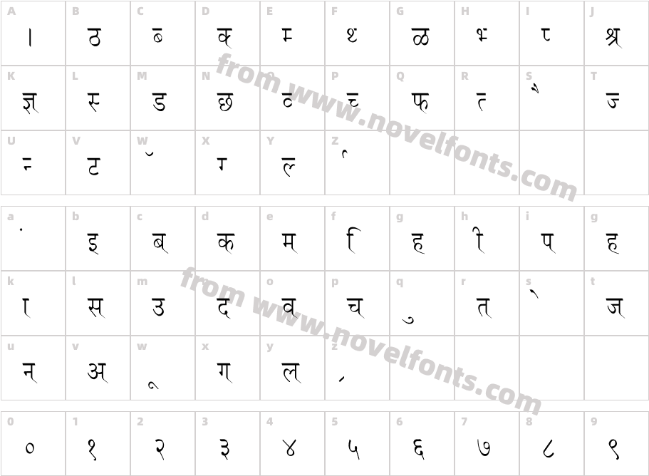 Ruchi-Normal ThinCharacter Map