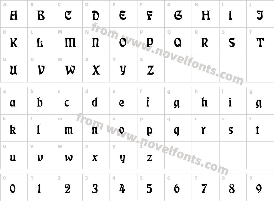 Rudelsberg MediumCharacter Map