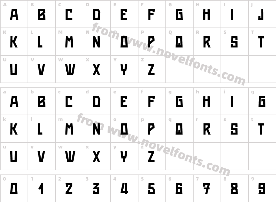 Rumba RegularCharacter Map