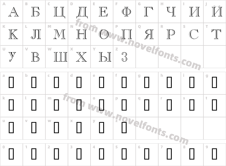 Russkij OtkrytyjDemoCharacter Map