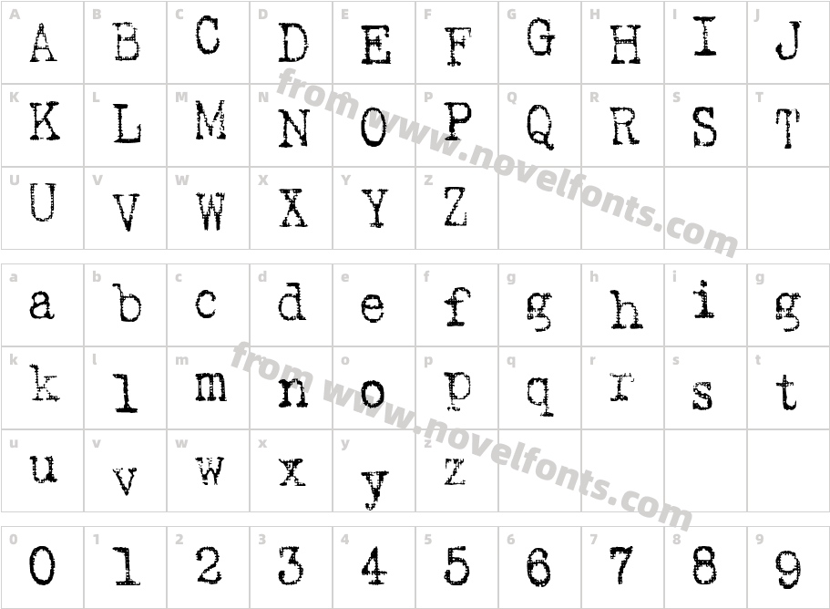 SA InkspotCharacter Map