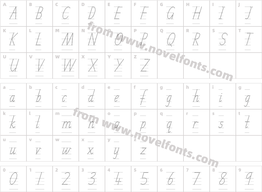 SA School Handwriting GuideCharacter Map