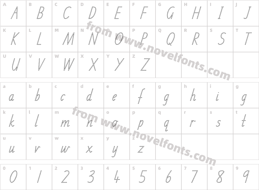 SA School Handwriting OutlineCharacter Map