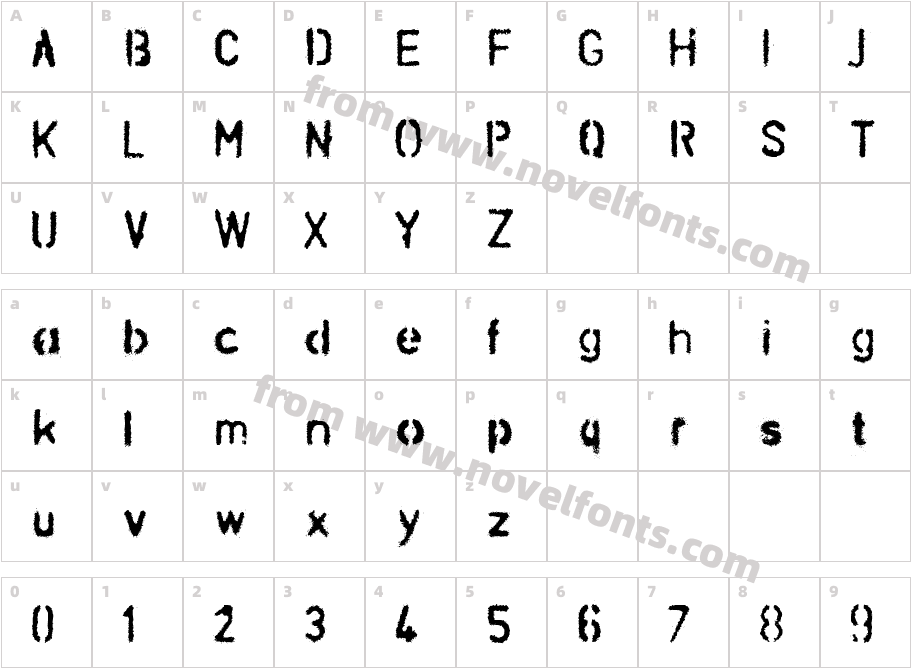 SCHABLONA DIRTCharacter Map