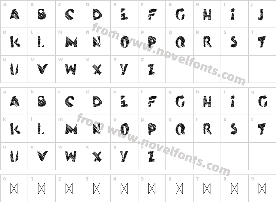 SCRIBBLEDOTRegularCharacter Map