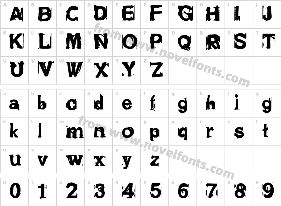 SCRITTOPOLITTOFREAKOCharacter Map