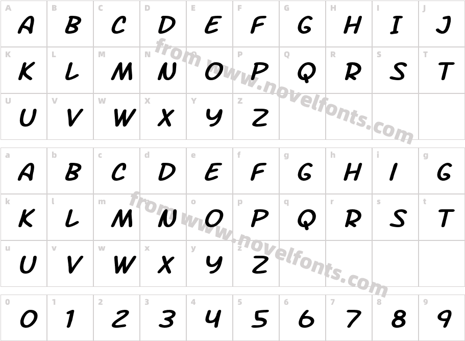 SF Arch Rival Extended ItalicCharacter Map