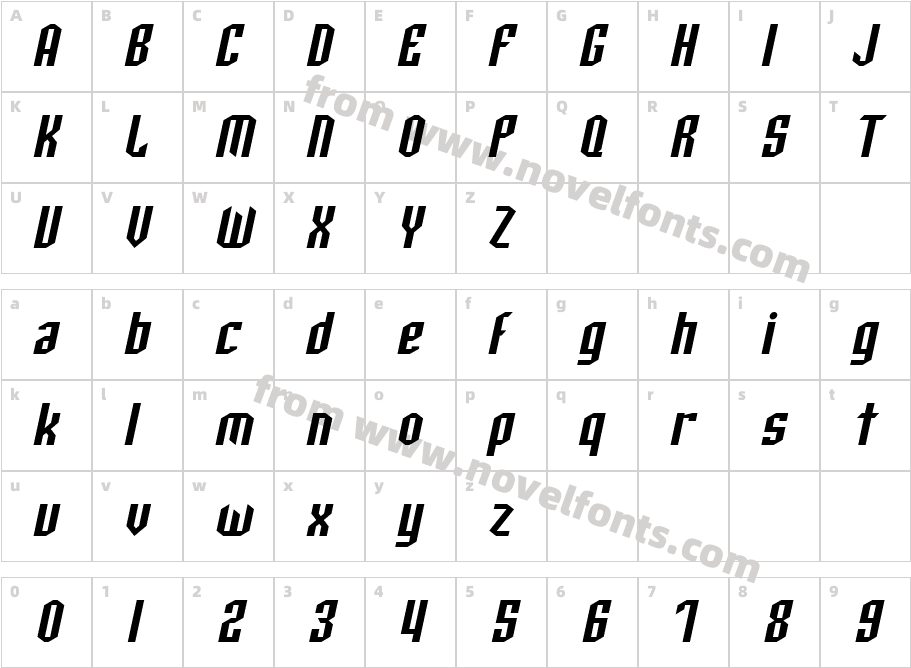 SF Archery Black ObliqueCharacter Map