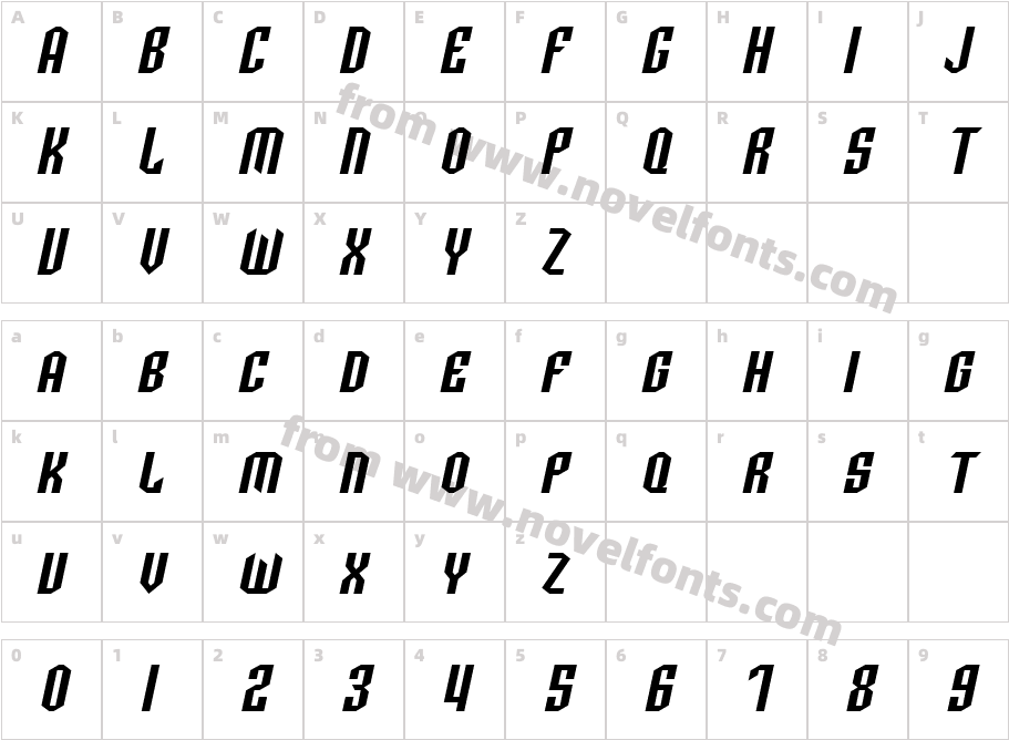 SF Archery Black SC ObliqueCharacter Map