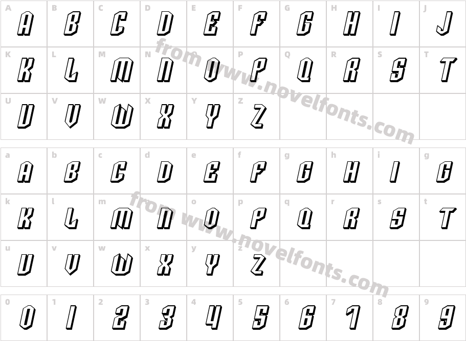 SF Archery Black SC Shaded ObliqueCharacter Map