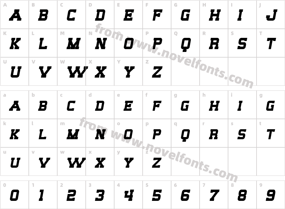 SF Big Whiskey SC BoldCharacter Map