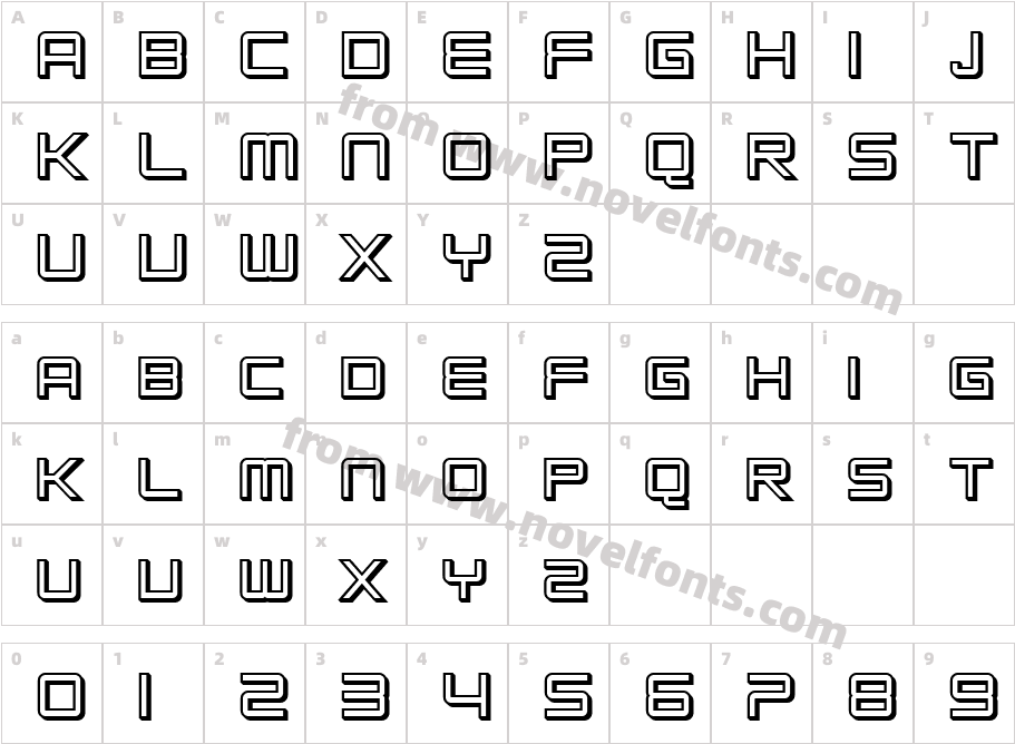 SF Chromium 24 SC BoldCharacter Map