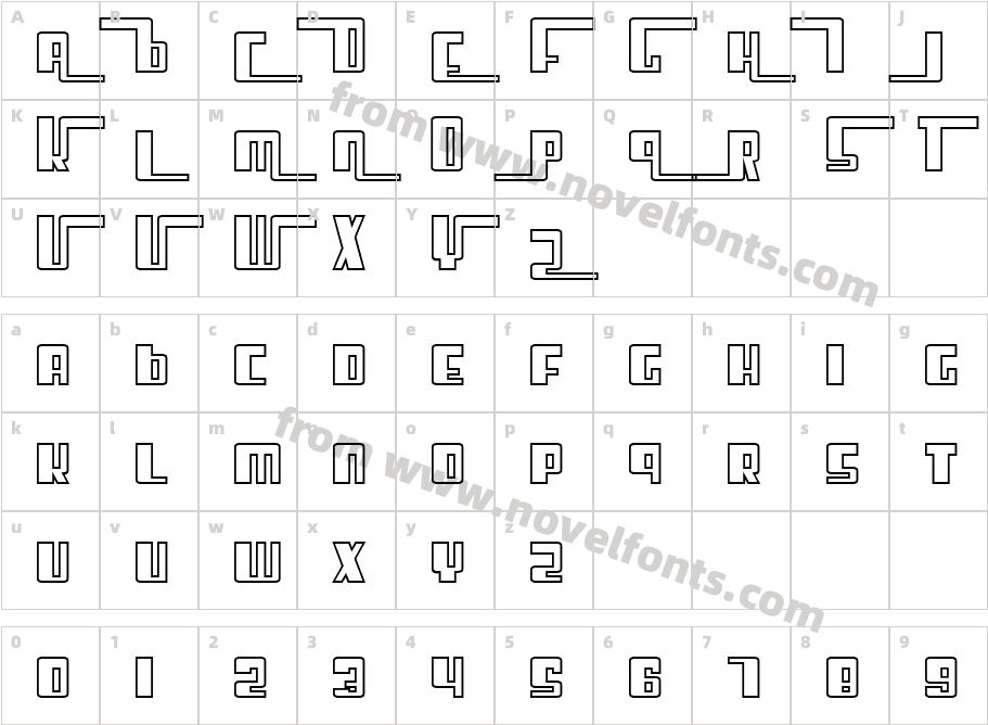 SF Cosmic Age Outine UprightCharacter Map