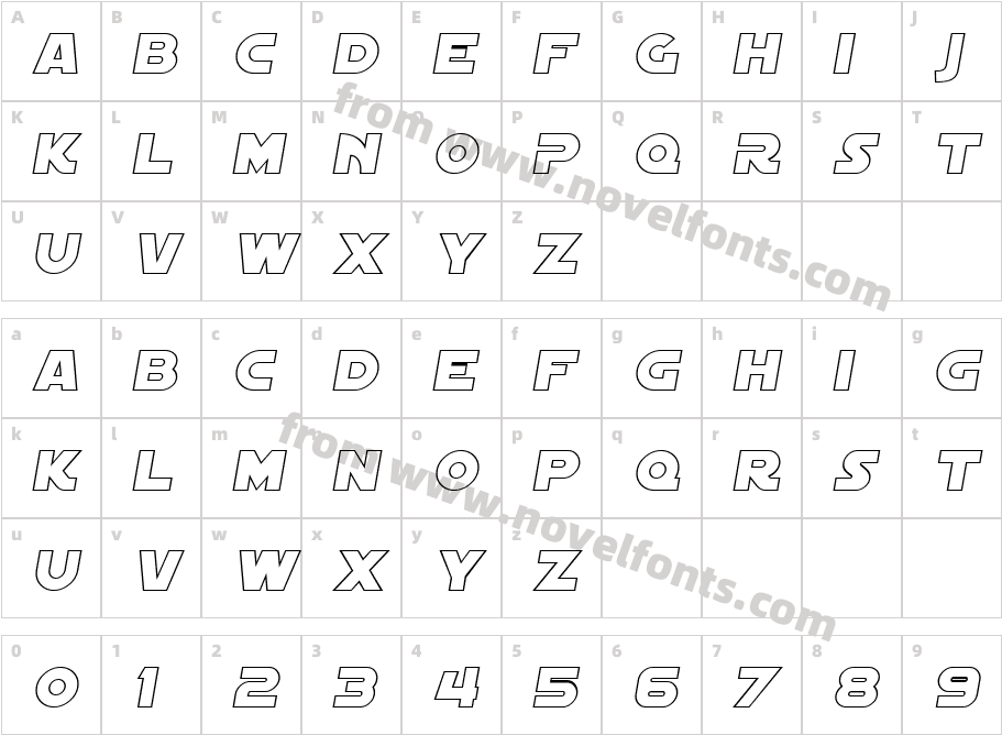 SF Distant Galaxy Outline ItalicCharacter Map