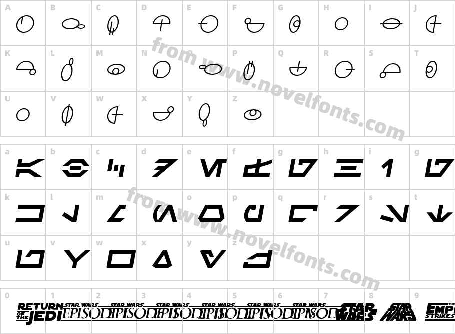 SF Distant Galaxy Symbols ItalicCharacter Map