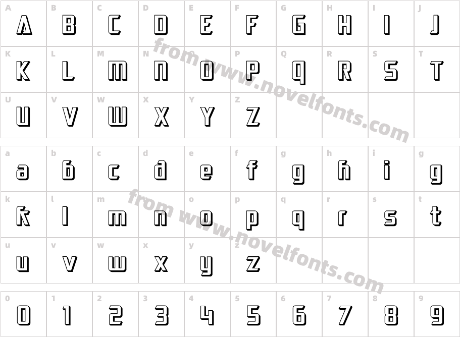 SF Electrotome ShadedCharacter Map