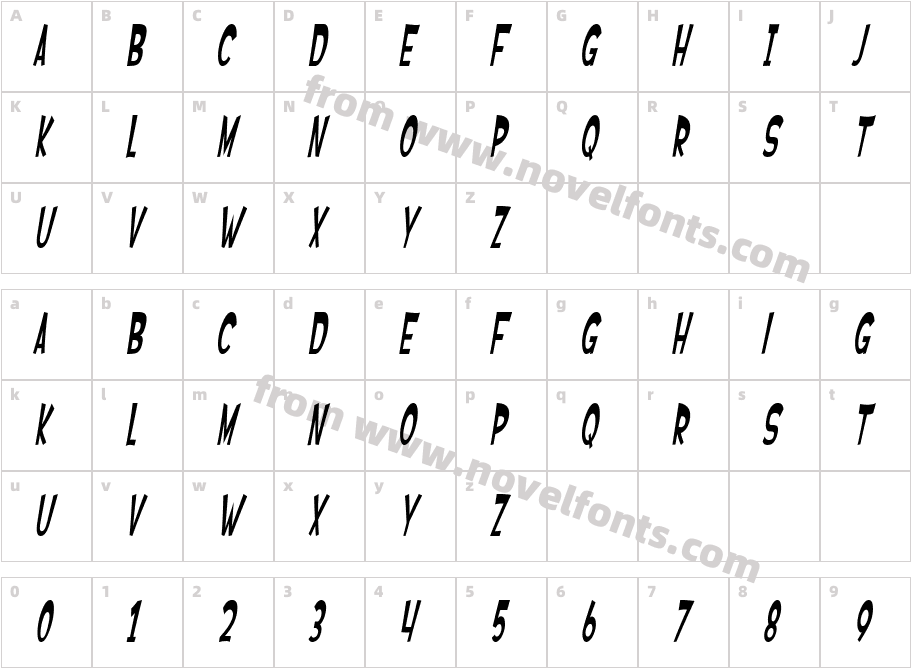 SF Ferretopia ObliqueCharacter Map