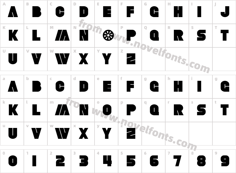 SF Fortune Wheel BoldCharacter Map