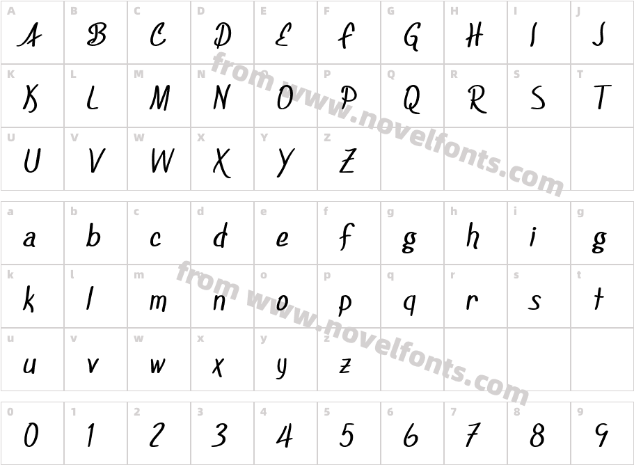 SF Foxboro Script BoldCharacter Map